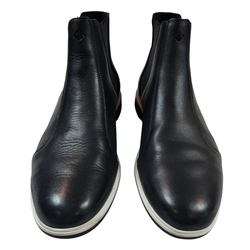 Amberjack The Chelsea Boot Black Onyx‎ Full Grain Leather Mens Sz 11 EUC